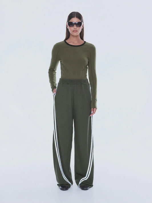 Valentina Stripe Pant-Olive