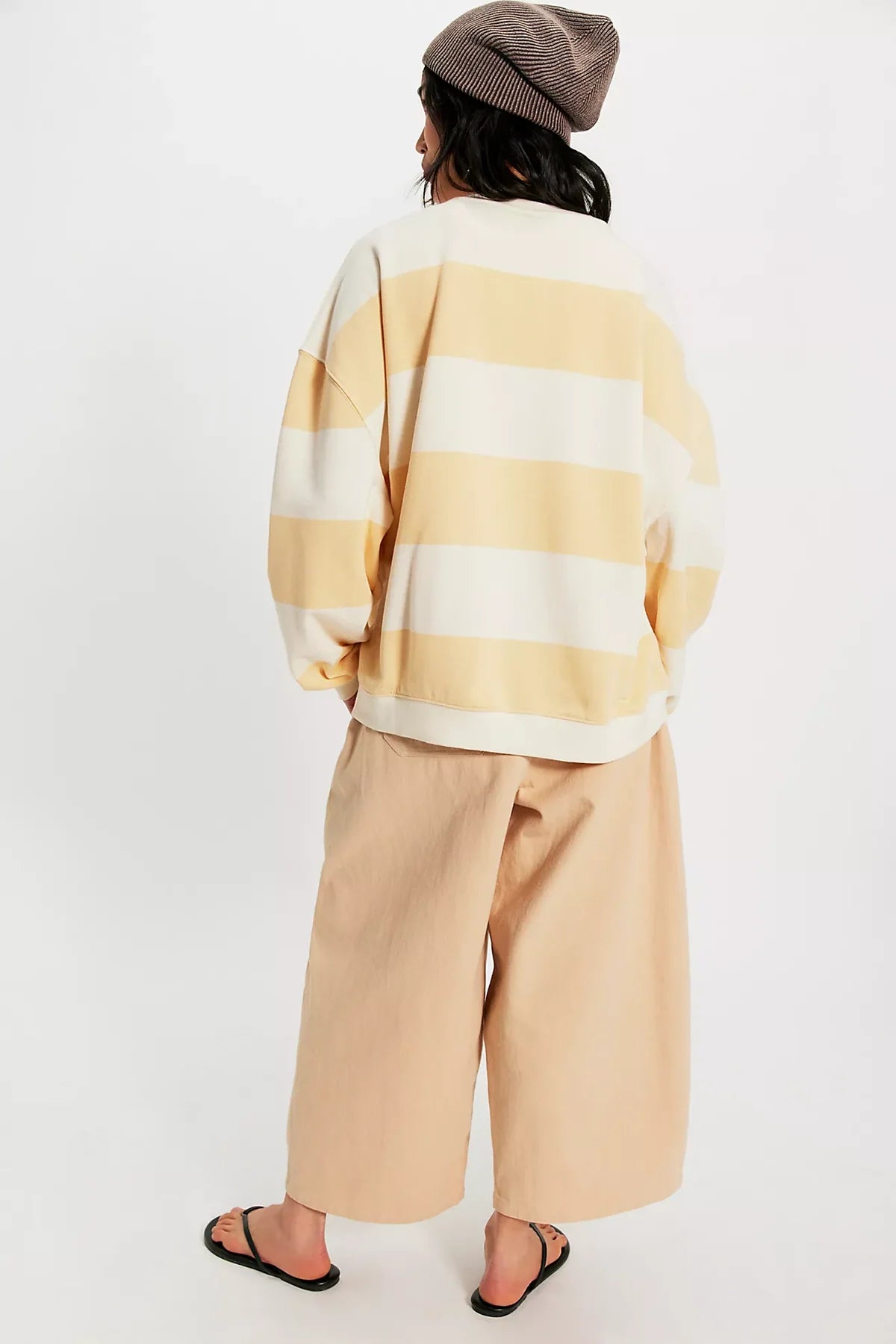 Free People Striped Crewneck Jumper