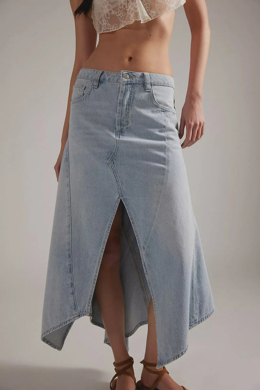 We The Free Aquarius Denim Maxi Skirt | Studio Row