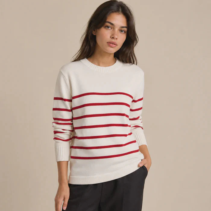 Little Lies Serena Cotton Stripe Sweater | Studio Row