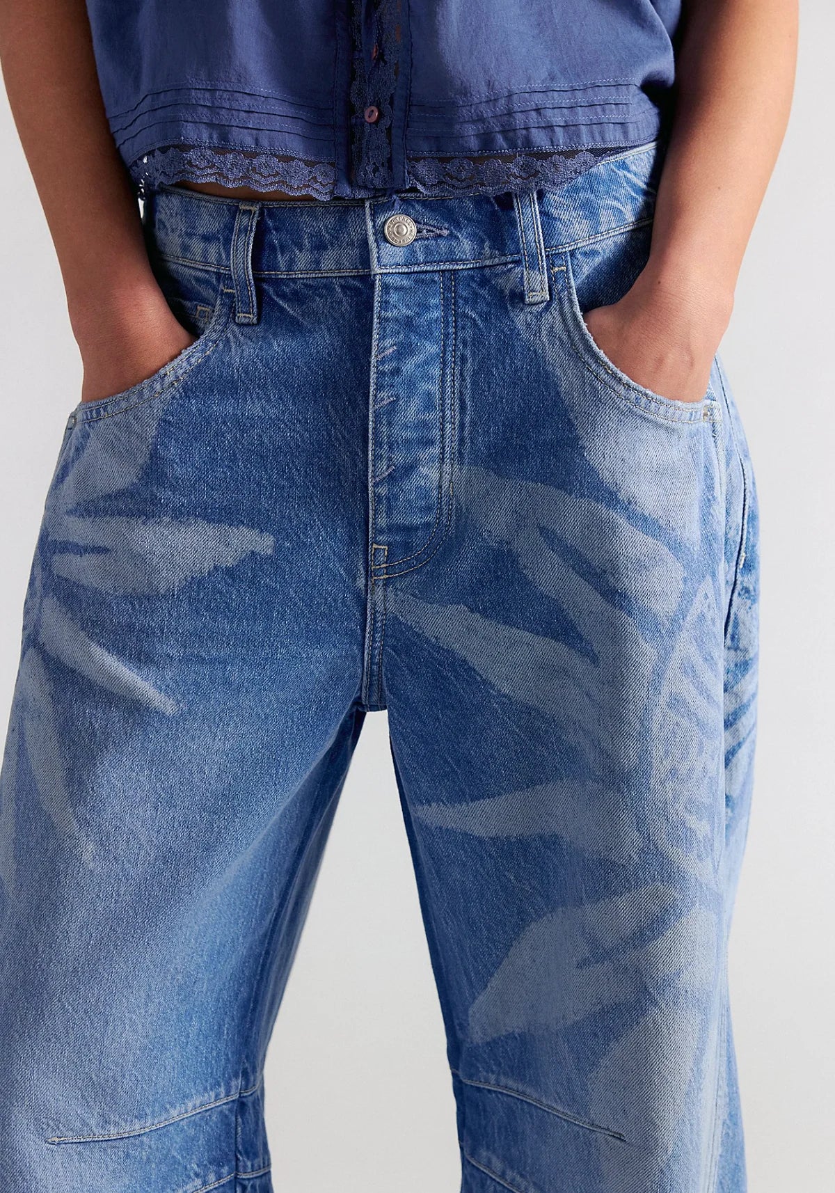 We The Free Good Luck Barrel Printed Jeans