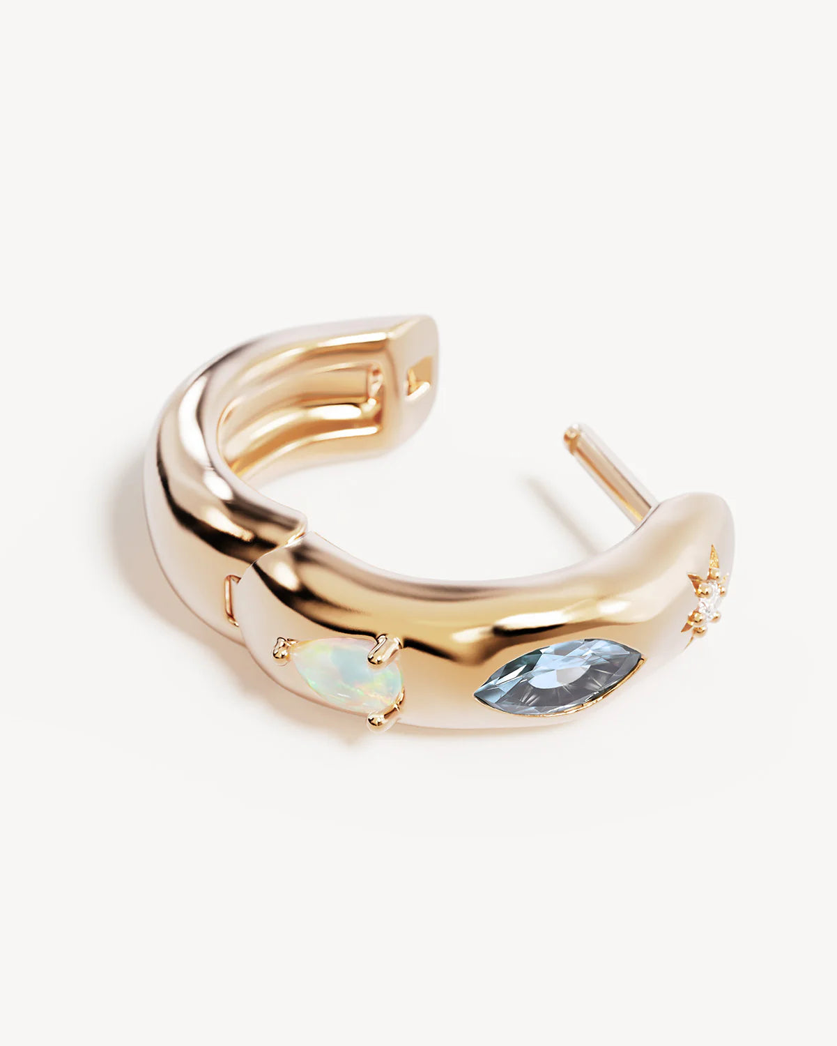 By Charlotte Hope And Protection Evil Eye Hoops - Gold