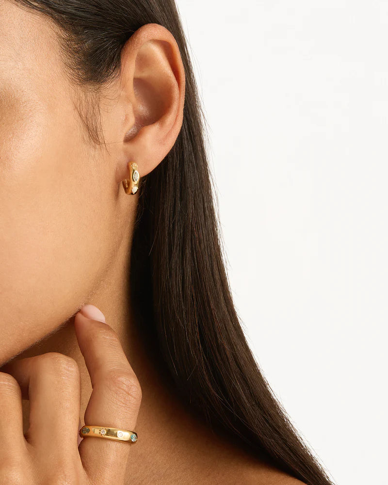 By Charlotte Hope And Protection Evil Eye Hoops - Gold