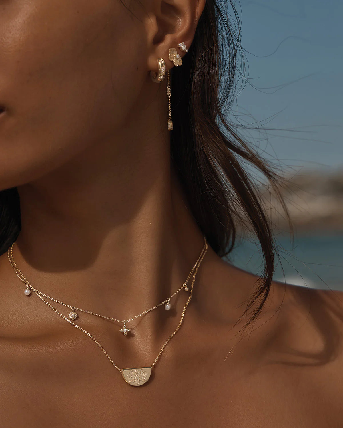 By Charlotte Lotus Necklace - Gold Vermeil