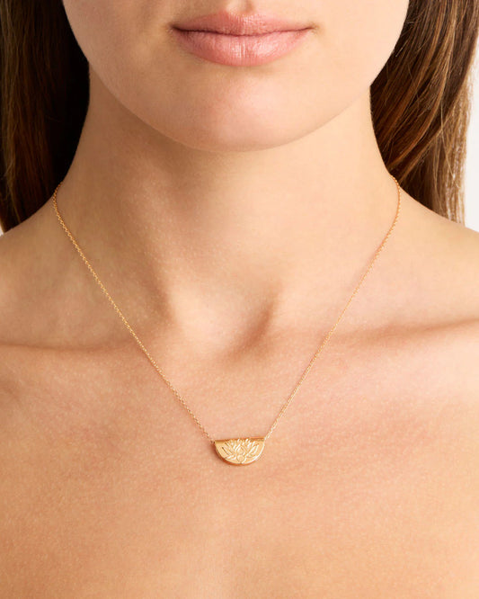 By Charlotte Lotus Necklace - Gold Vermeil
