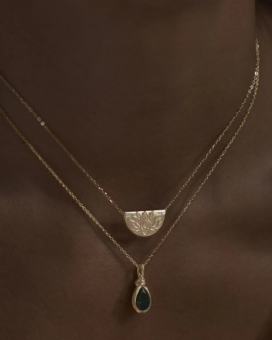 18k Gold Vermeil Lotus Necklace – symbolic lotus pendant, by charlotte Australia