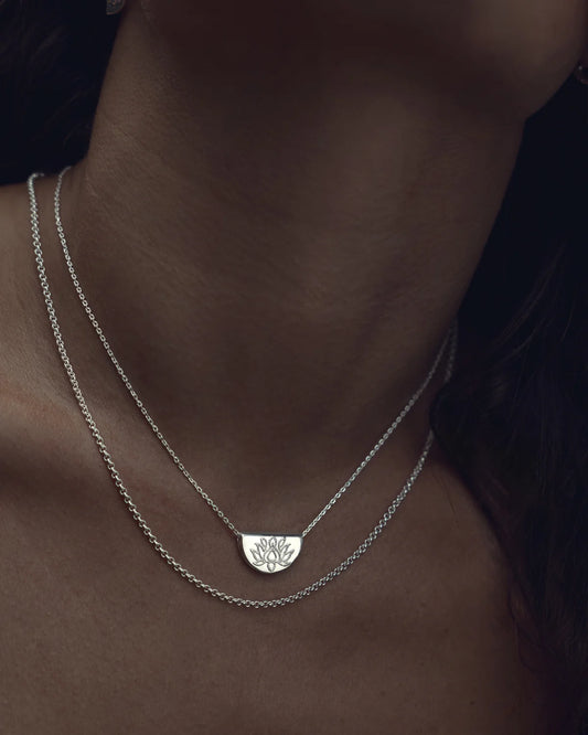 Sterling Silver Lotus Necklace – symbolic lotus pendant, by charlotte Australia