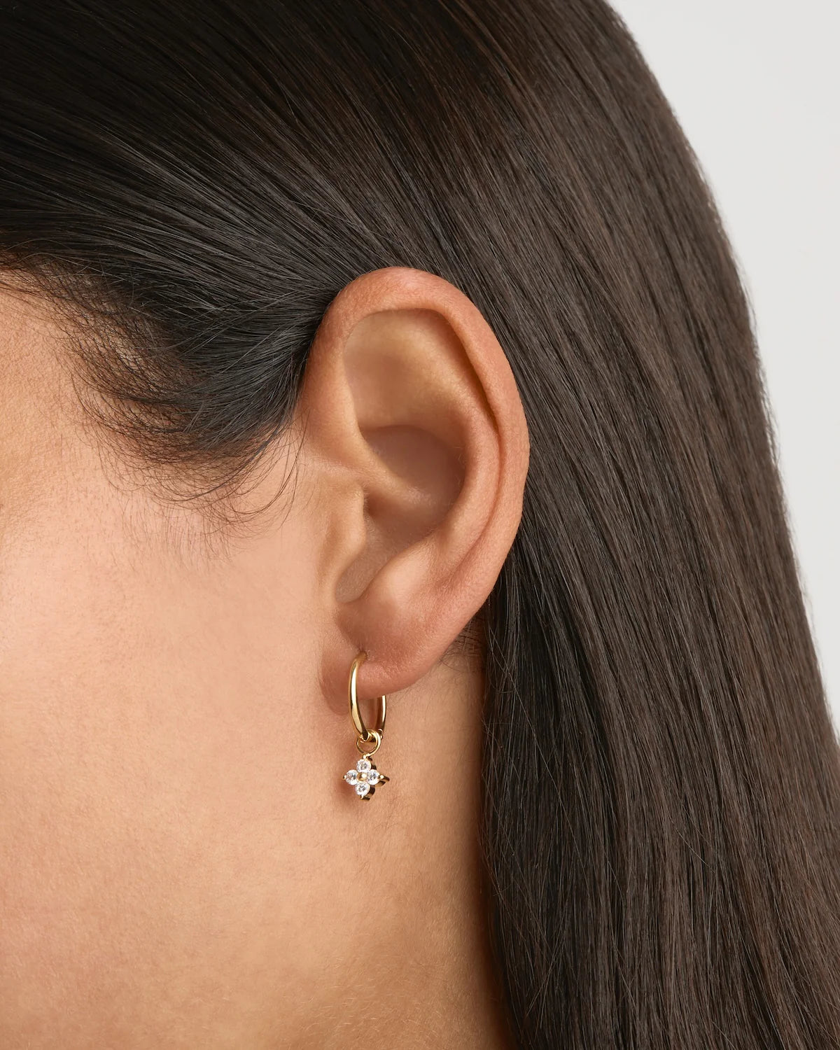By Charlotte Crystal Bloom Hoops - Gold