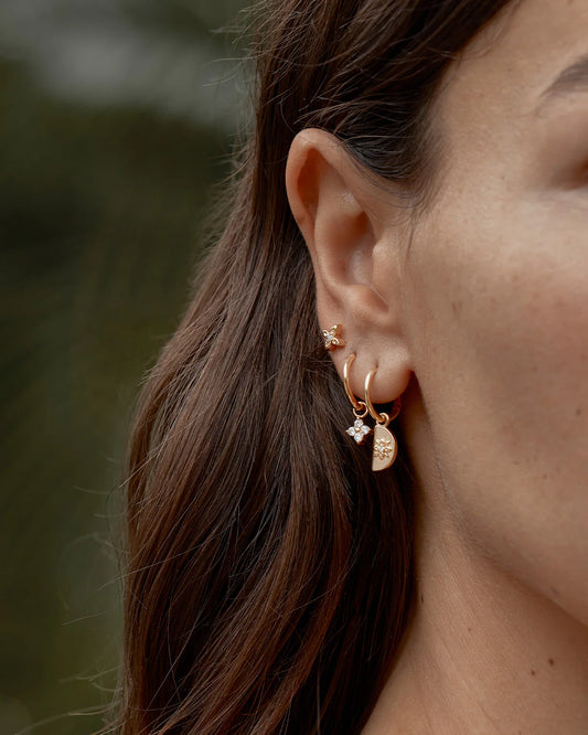 By Charlotte Crystal Bloom Hoops - Gold