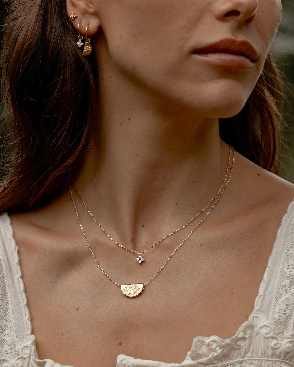 By Charlotte Crystal Bloom Hoops - Gold