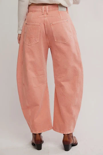 Good Luck Mid Rise Barrel Jeans | Free People - Desert Petal Au