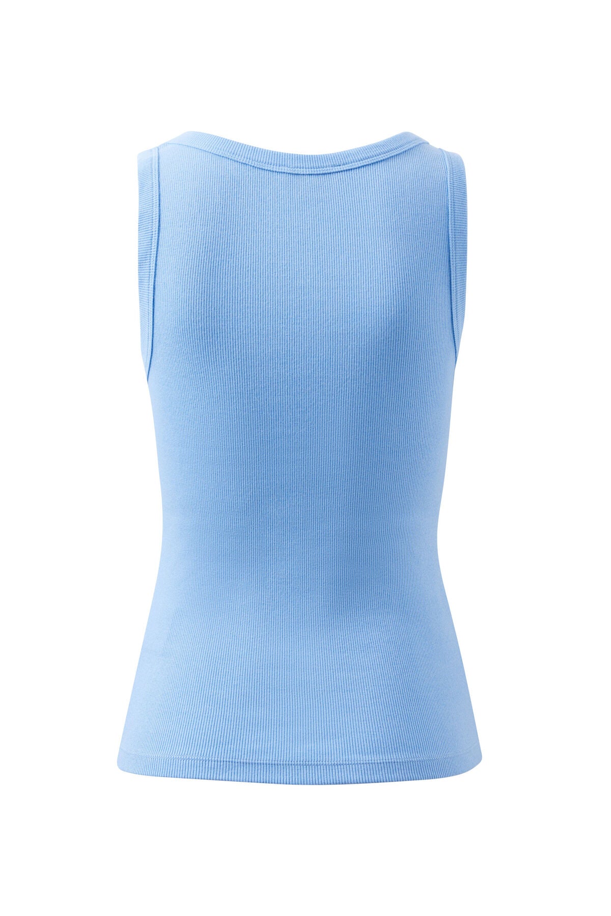 Zoe Contour Rib Scoop Tank | Organic Cotton Rib Baby Blue