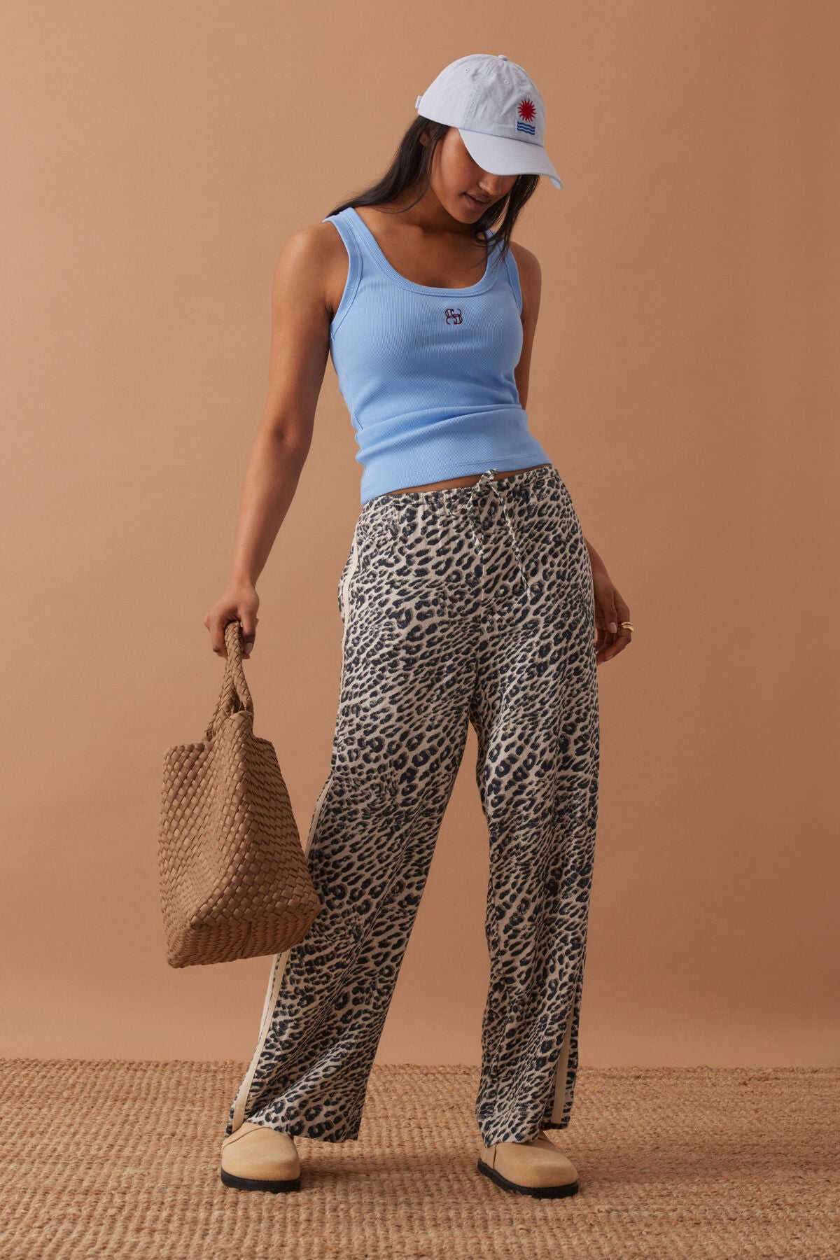 Zoe Contour Rib Scoop Tank | Organic Cotton Rib Baby Blue