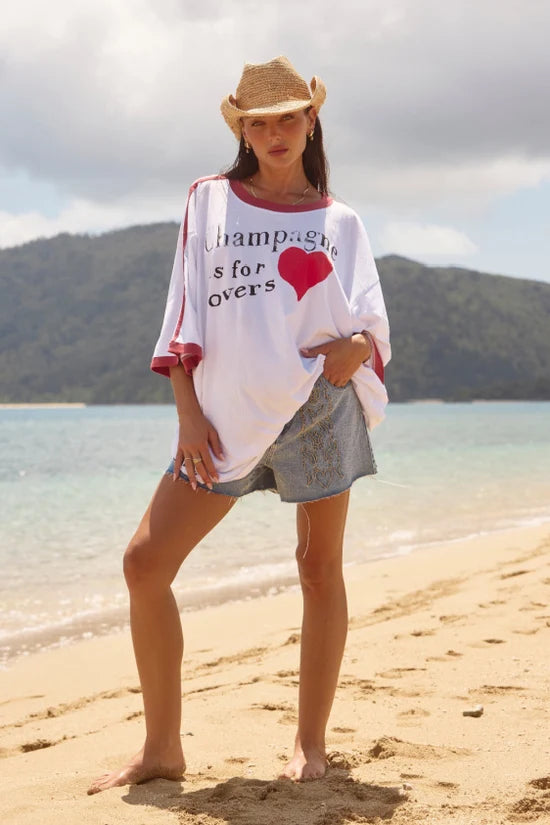Champagne Is For Lovers Tee – Off White | Sabbi