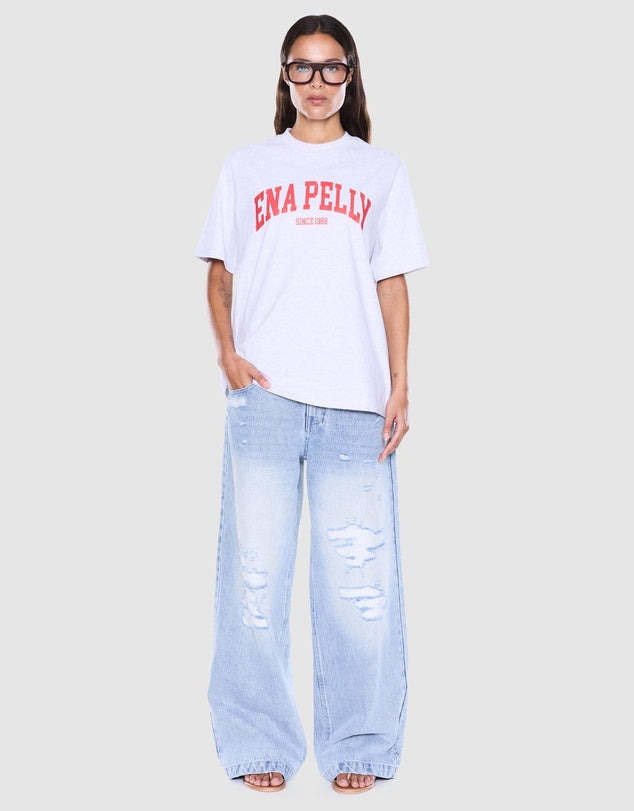 Ena Pelly Sophia Relaxed Tee | White Marle | Studio Row