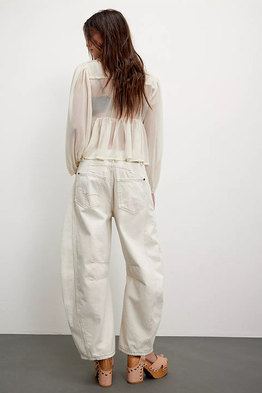 We The Free Good Luck Mid-Rise Barrel Jeans | Australia