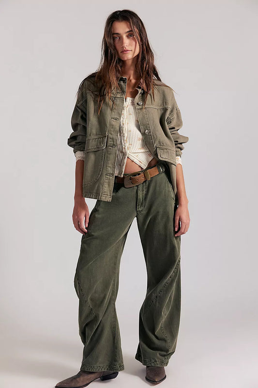 Spotlight Washed Barrel Chino Trousers | Free People AU