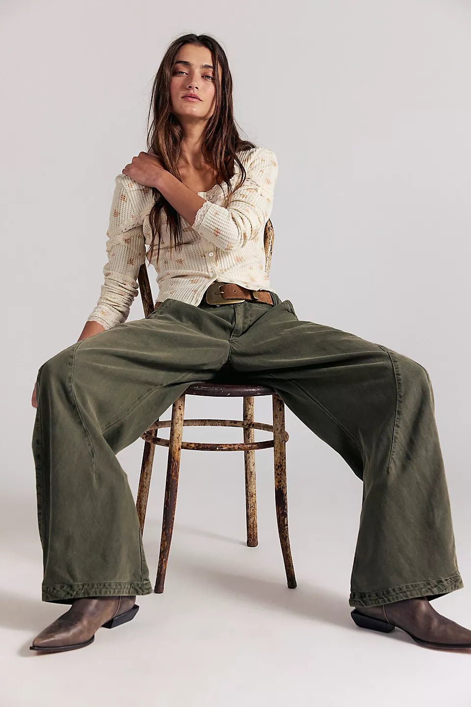 Spotlight Washed Barrel Chino Trousers | Free People AU