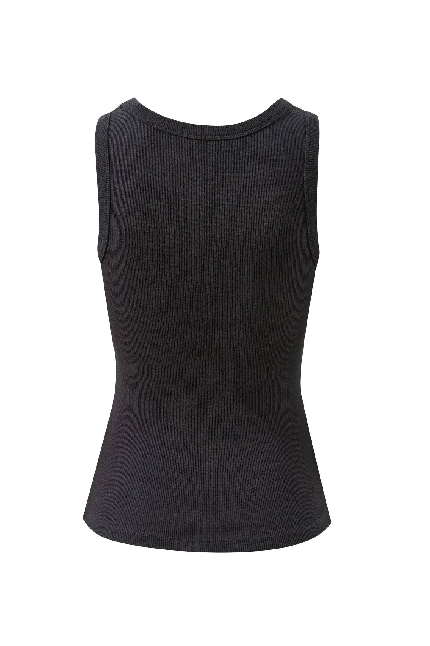 Zoe Contour Rib Scoop Tank – Black | Ceres Life