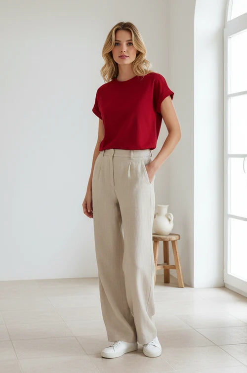 Little Lies Rhodes Tee – Red | Cotton Tee Australia