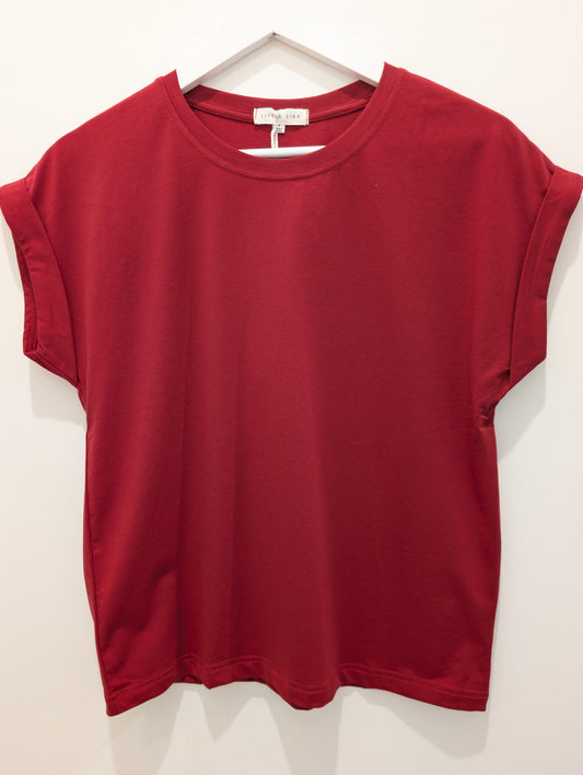 Little Lies Rhodes Tee – Red | Cotton Tee Australia