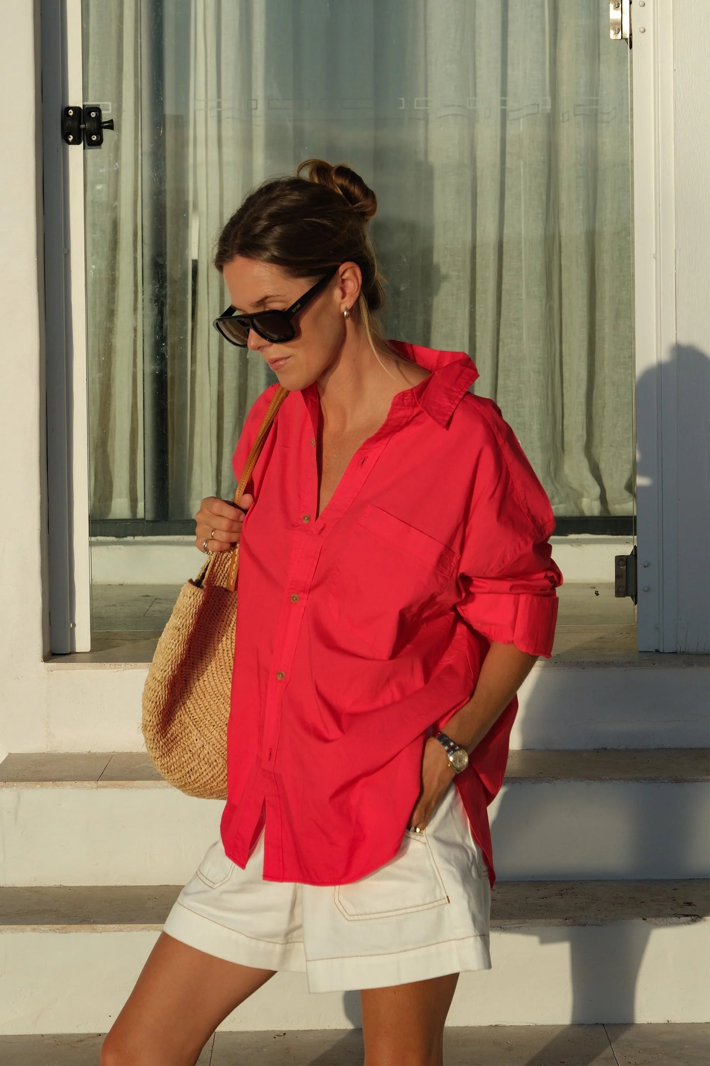Ceres Life Peta Oversized Shirt – Heritage Red | Australia