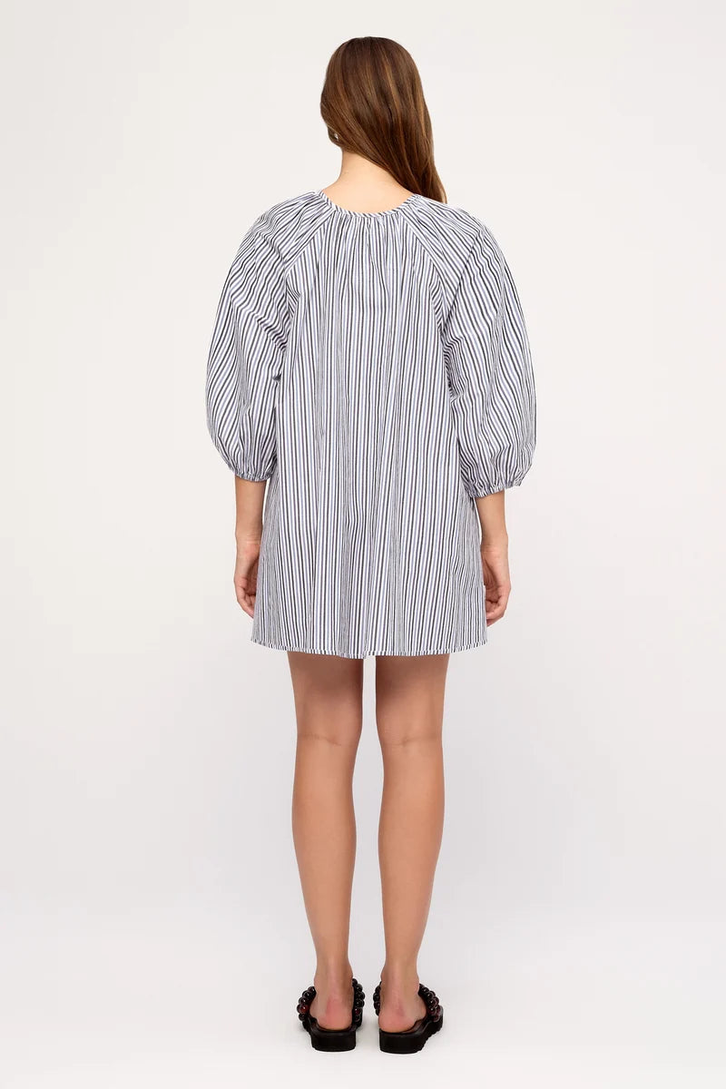Poplin Mini Dress - Blue Pin Stripe | Zulu & Zephyr AU