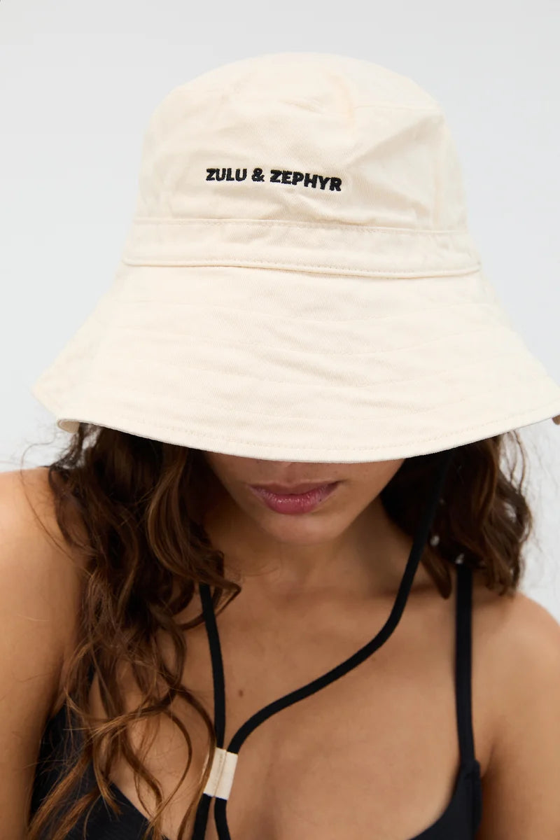 ZZ Logo Bucket Hat - Coconut | Zulu & Zephyr AU