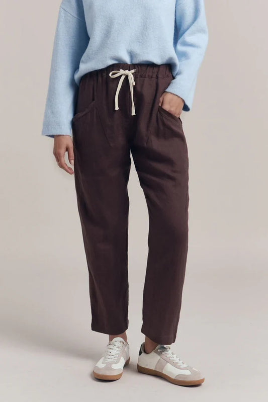 Little Lies Luxe Linen Pants | Chocolate Linen Australia
