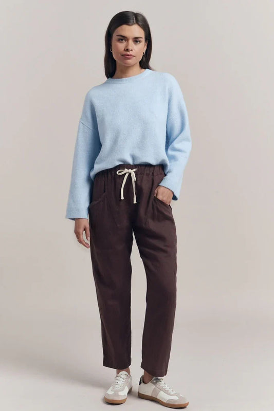 Little Lies Luxe Linen Pants | Chocolate Linen Australia