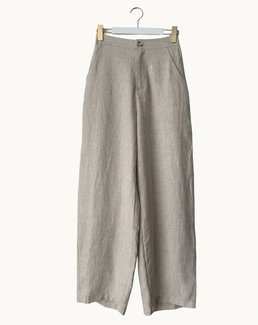 Little Lies Barrel Linen Pants | Natural Linen Australia