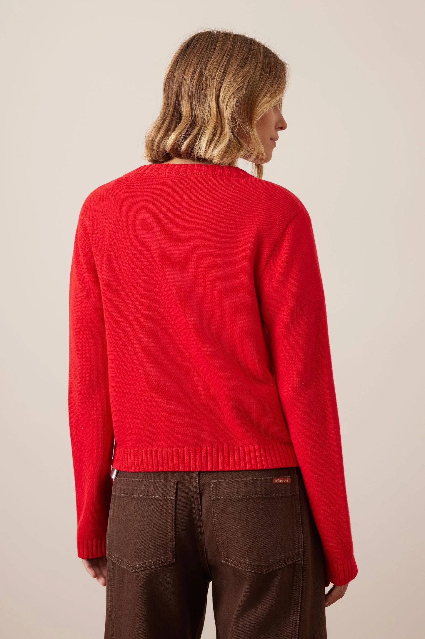 Ceres Life Nelly Long Sleeve Knit Cardi | Red Cardigan AU
