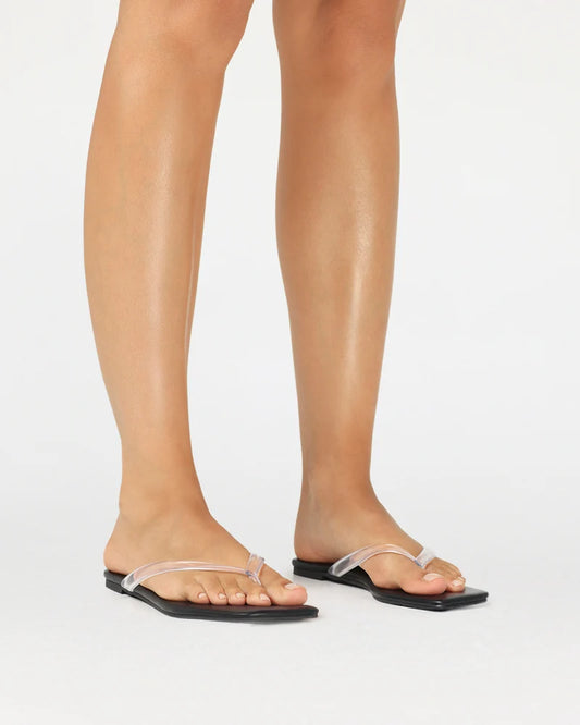 Billini Tacey slides-Clear Black