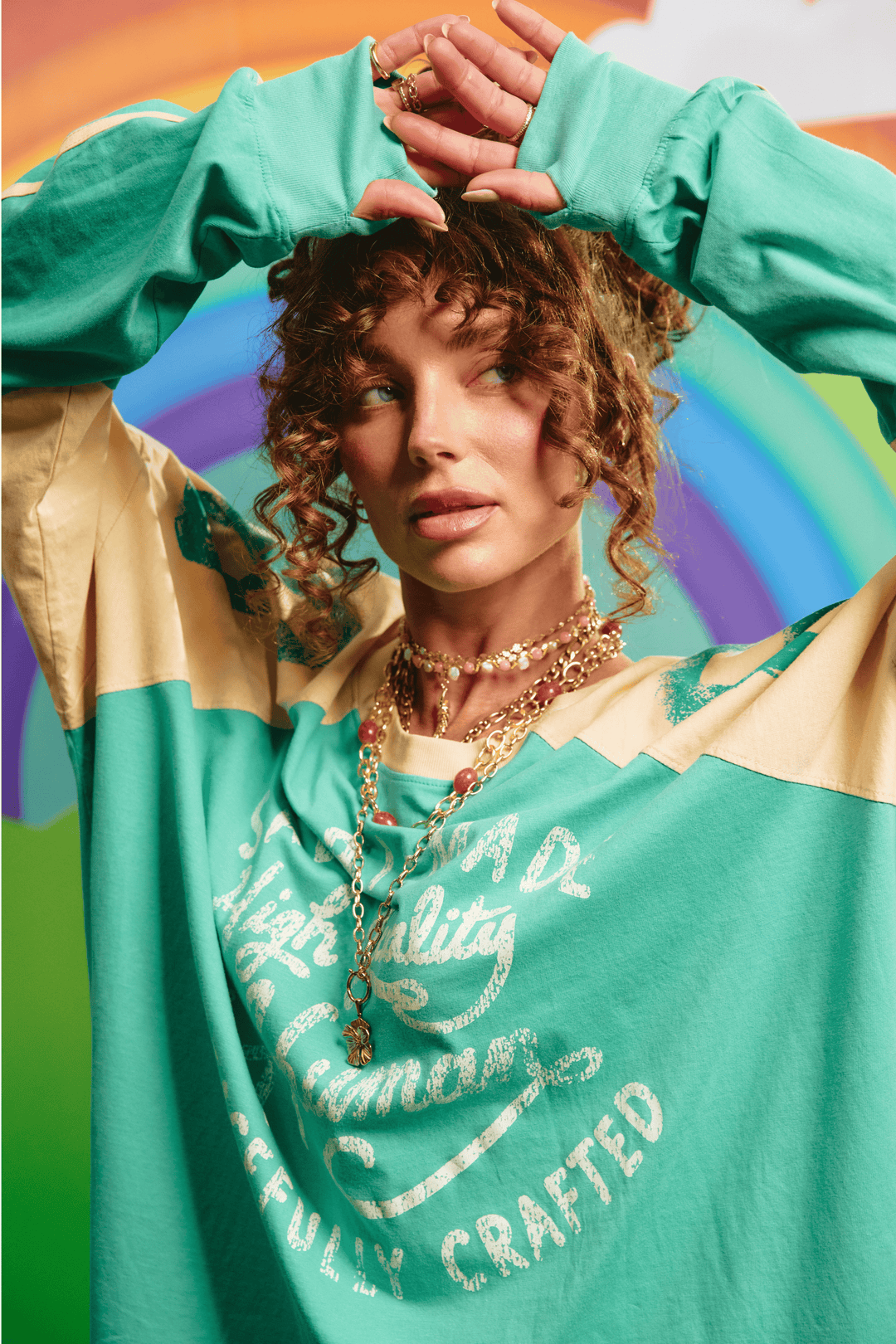 THE HIGH QUALITY HUMAN LONG SLEEVE TEE - GREEN