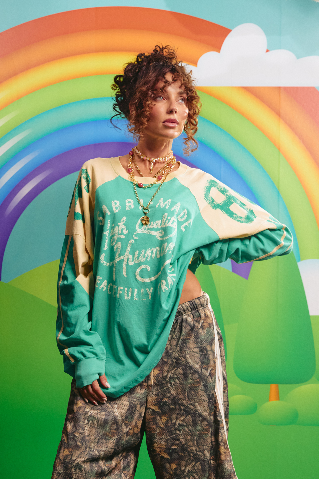 THE HIGH QUALITY HUMAN LONG SLEEVE TEE - GREEN