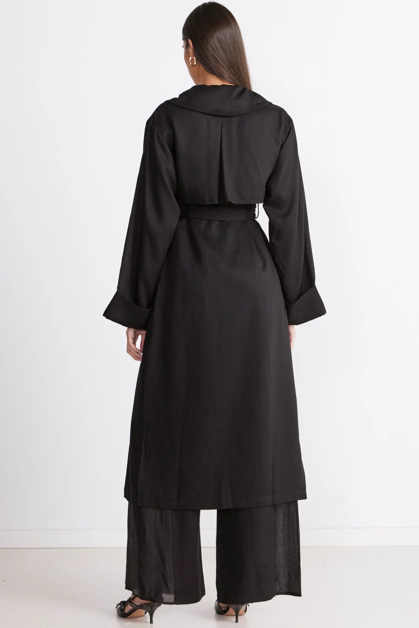 VICTORIA DETACHABLE TRENCH COAT - Black