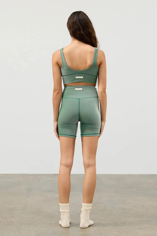 Stripe Rib 7 inch Bike Short - Tallow Green