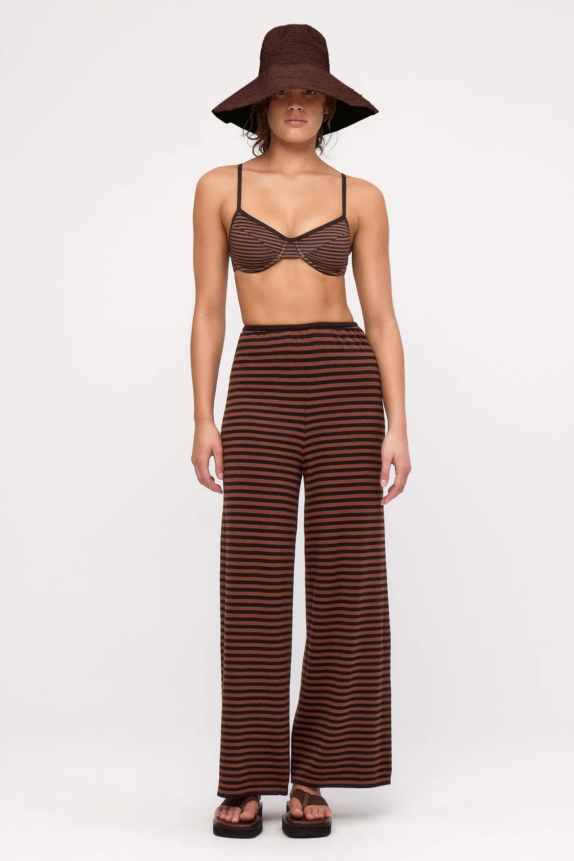 Knit Pant-Brown Stripe