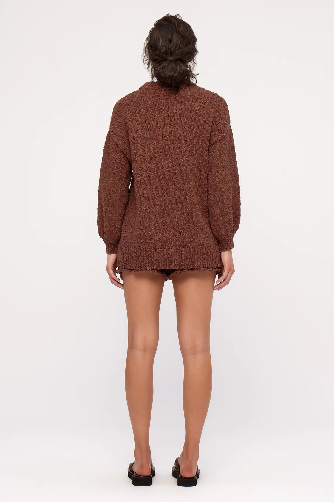 Boucle Knit Jumper-Carob