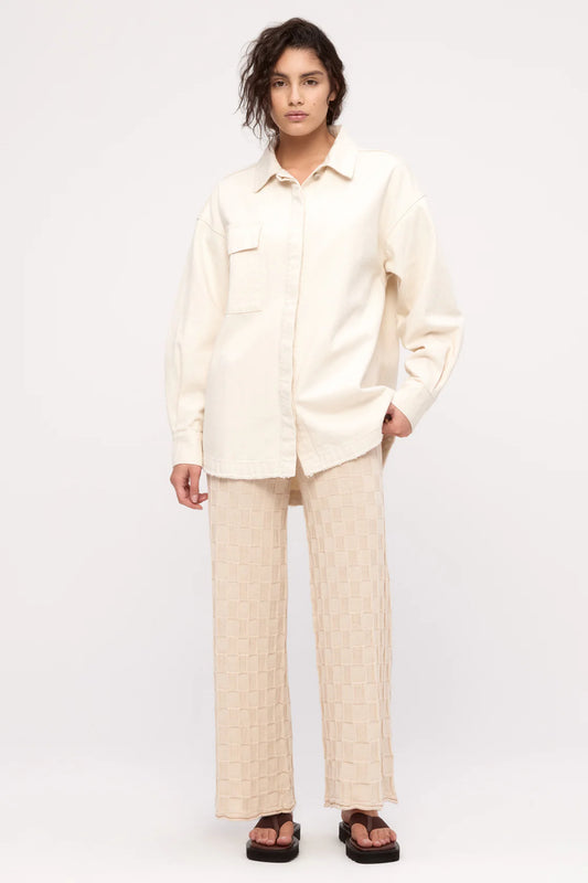 Organic Shirt Jacket-Coconut