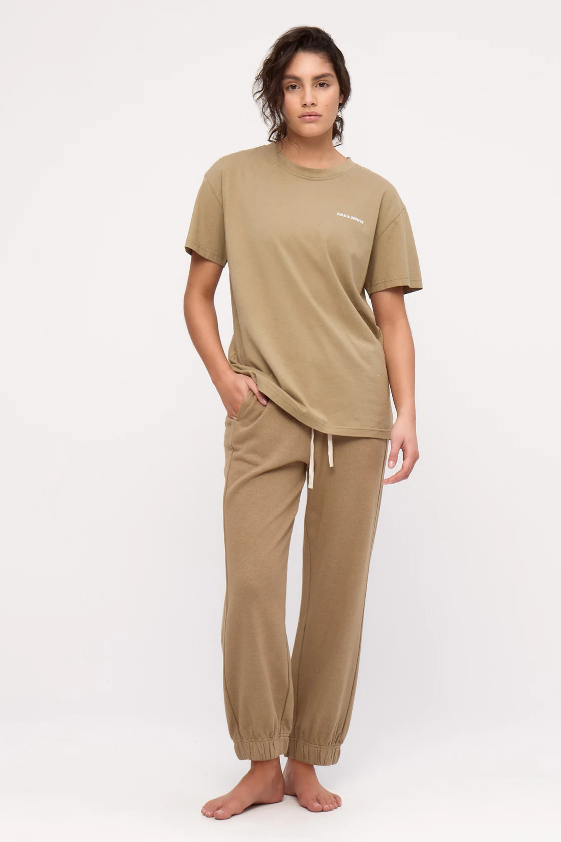 Cuffed Sport Sweatpant-Olive