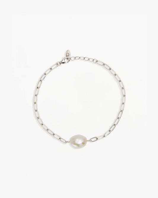 Sterling Silver Breathe Pearl Bracelet