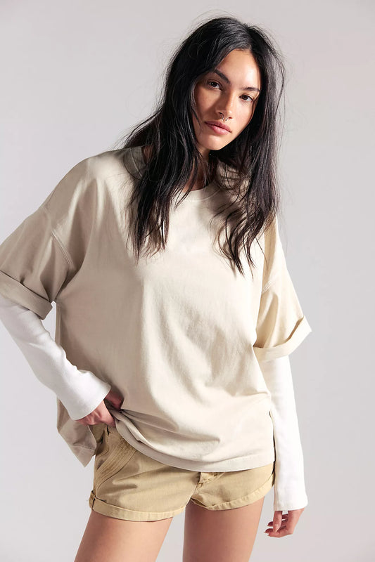We The Free Perfect Oversized Tee-Morning Oat