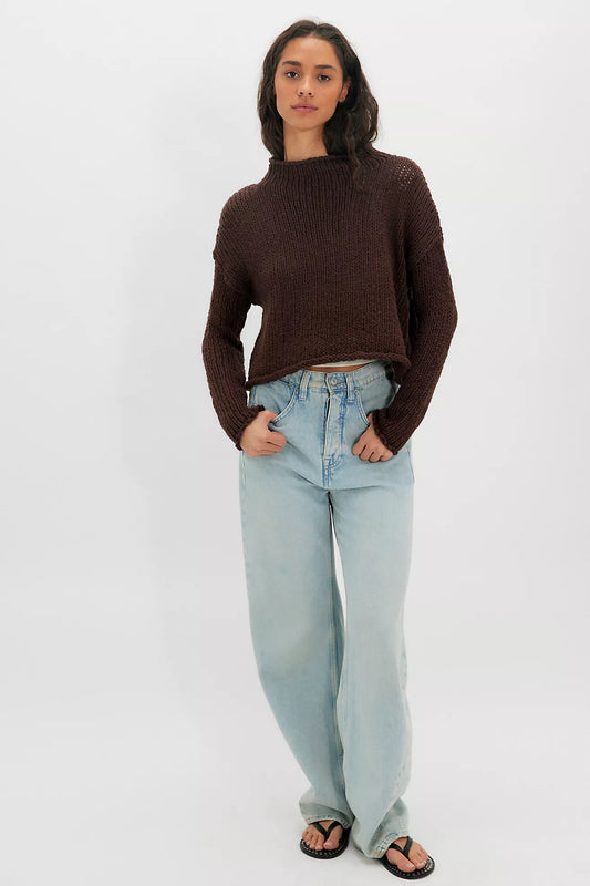 Opal Rollneck Knit Sweater- Chicory Coffee