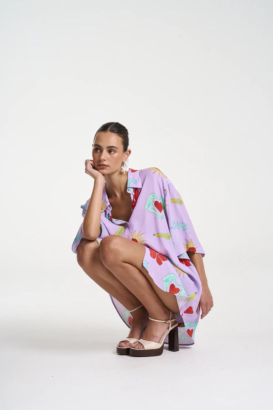 Big Shirt-Lilac Troppo